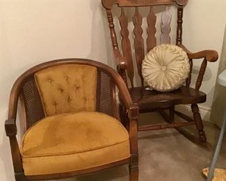 Mid Century Chair and Rocker