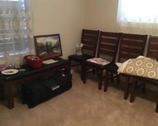 Four Matching Chairs, bench