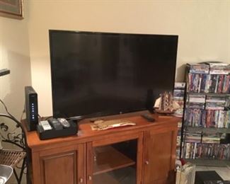 Large TV and Cabinet