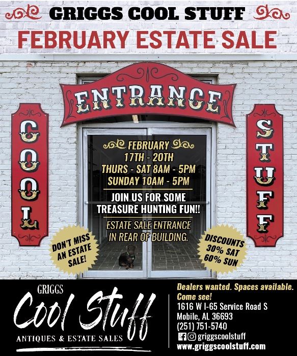 Griggs Cool Stuff FEBRUARY Estate Sale starts on 2/17/2022