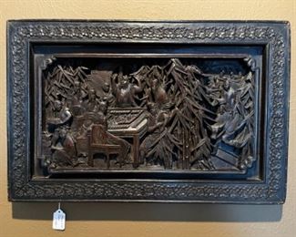 ANTIQUE CHINESE WOODEN PANEL, BEAUTIFUL DETAIL.