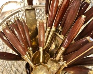 WOOD AND BRASS SILVERWARE. JUST COOL VINTAGE.