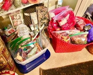 MORE YARN AND CROCHET NEEDLES, EMROIDERY KITS.