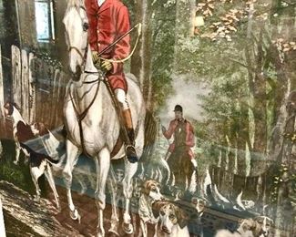 2 LARGE BEAUTIFULLY FRAMED HUNTING PRINTS, FURNITURE STORE QUALITY-WAITING FOR YOU WALL!