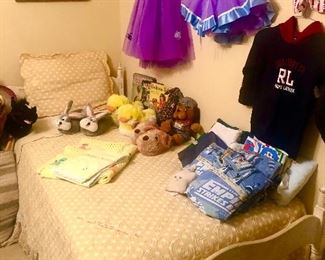 Sweet cream shabby chic twin bed.