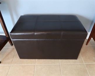 Ottoman-Faux Leather with Storage