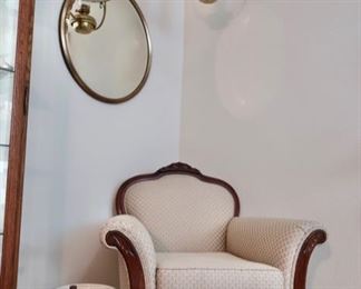 Antique Arm Chair-has been reupholstered-in great shape