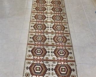 Uzbek Wool Rugs - 12' x 2'6" - Matching Uzbek Rug 8' x 2'5"