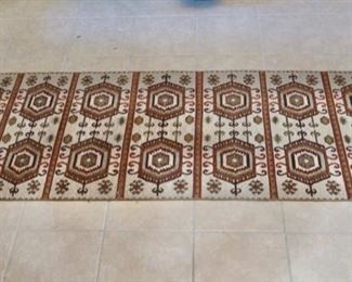Uzbek Wool Rugs - 12' x 2'6" - Matching Uzbek Rug 8' x 2'5"