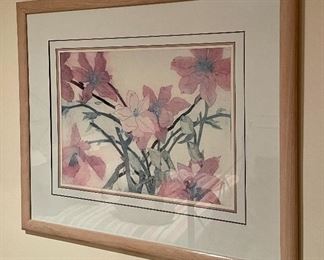Item 30:  Pink Lilies Print - 39" x 33":  $125