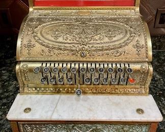 Item 6:  Antique National Cash Register (Dayton, OH) This item needs a repair in order to open properly)- 17.5"l x 16.25"w x 17"h:  $1050