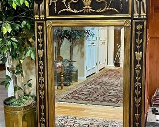 Item 3:  Large Black and Gold Gilt Trumeau Mirror - 40.25" x 61.5":  $545