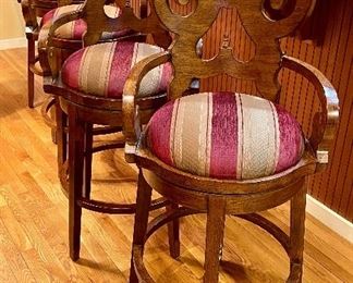 Item 2:  (4) Italmond "Aztec" Swivel Bar Stools - 48"h x 22"w x 21"d and seat height is 30":  $565 for 4
