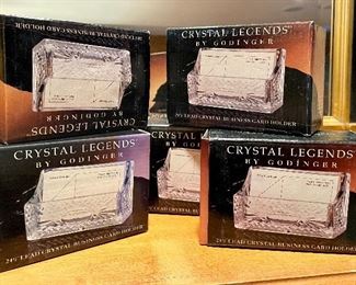 Item 101:  Lot of Godinger Crystal Legends Card Holders: $38 for all