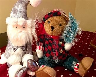 Item 103:  Stuffed Holiday Items, Bear and Santa: $12