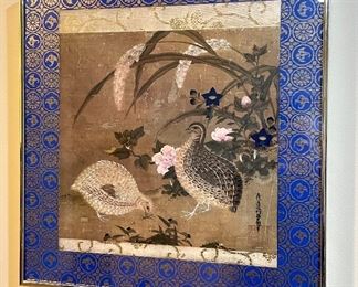 Item 91:  Asian Inspired Partridge Print - 16.25" x 16.25":  $28