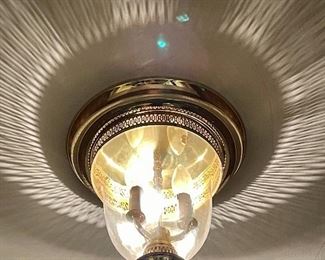 Item 110:  Brass, Ceiling Flush Mount Lighting: $85