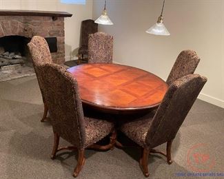 Fine Furniture Design Raylen Vineyards Wine Taster's Pedestal Table with Stanley Furniture Side Chairs