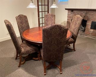 Fine Furniture Design Raylen Vineyards Wine Taster's Pedestal Table with Stanley Furniture Side Chairs