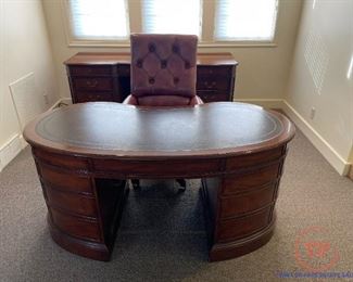 SLIGH 125th Anniversary Limited Edition Kidney Shaped Desk with Leather Inlay