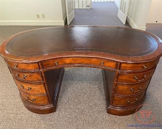 SLIGH 125th Anniversary Limited Edition Kidney Shaped Desk with Leather Inlay