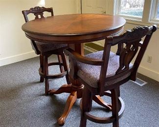 Claw Foot Pub Table and Bar Stool Set