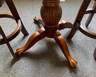 Claw Foot Pub Table and Bar Stool Set