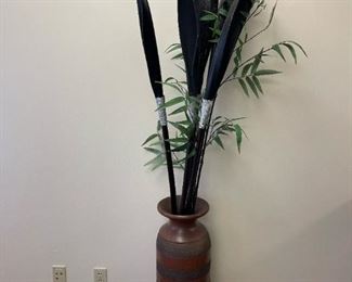 Decorative Wood Leaves in Terra Cotta Planter