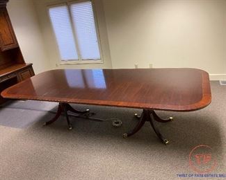 Large Conference Room / Dining Room Table with Wood Inlay