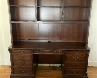 Ellis Line by SLIGH Wall Desk with Lighted Display Hutch