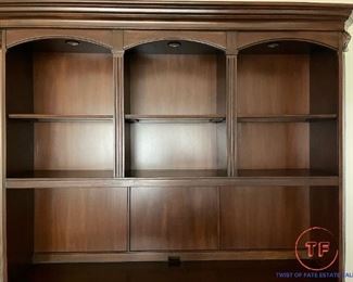 Ellis Line by SLIGH Wall Desk with Lighted Display Hutch