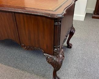 Ellis Line by SLIGH Carved Mahogany Library Desk