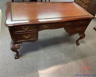 Ellis Line by SLIGH Carved Mahogany Library Desk