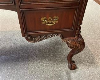 Ellis Line by SLIGH Carved Mahogany Library Desk