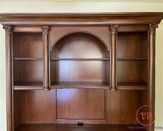 Ellis Line by SLIGH Wall Desk with Lighted Column Display Hutch