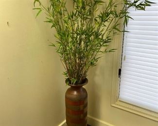 Faux Bamboo Leaves with Terra Cotta Planter