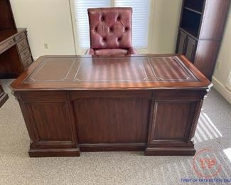 Ellis Line by SLIGH Executive Desk with Leather Inlay