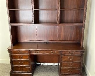 Ellis Line by SLIGH Wall Desk with Lighted Display Hutch