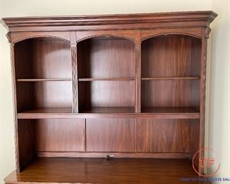 Ellis Line by SLIGH Wall Desk with Lighted Display Hutch