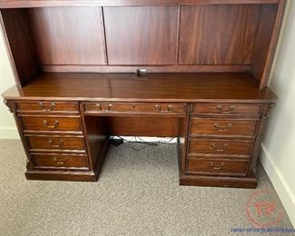 Ellis Line by SLIGH Wall Desk with Lighted Display Hutch