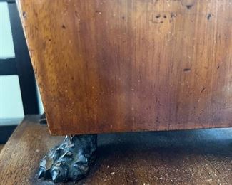 Wood feet on early clock