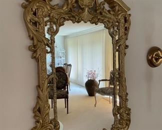 Vintage Gold Ornate Framed Mirror