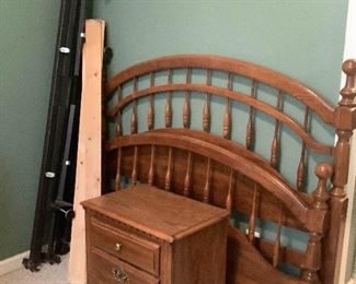 Broyhill Bed Frame And Side Table