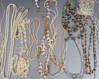 White And Light Toned Necklaces, Various Styles And Materials