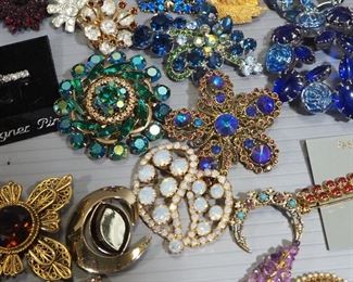 Costume Jewelry Pins And Brooches, Various Styles