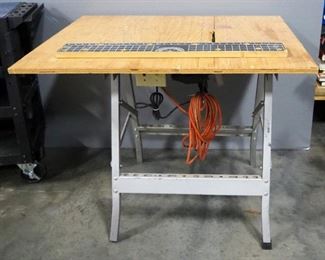 Skilsaw 7-1/4" Circular Saw Mounted Into Custom Table To Make A Table Saw, Table Legs Are Collapsible
