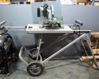 Delta 10" Miter Saw On Ridgid MS-UV Stand, Powers On
