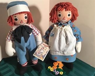 Raggedy Ann and Andy 17”  by R. John Wright w/ boxes Premiere Edition # 0478/ 1000
