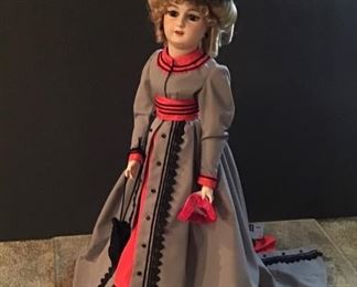 Tall Bisque Doll w/ Wonderful Dress and Undergarments 