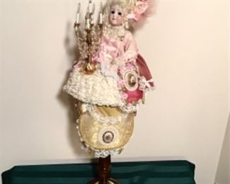 You Light Up My Life Poupard Doll by Sandra Kitty Murray Kestner head, Wind to Play Music and Candelabra Lights Up 